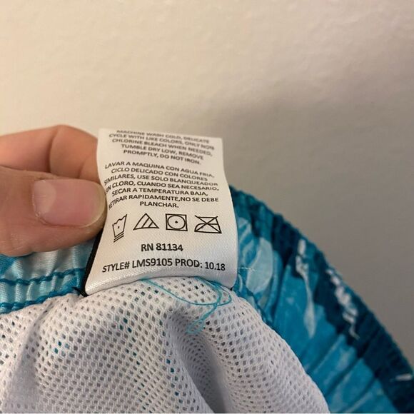 Laguna originals Mens Board swim beach Trunks Shorts Aqua teal blue drawstring L - Picture 7 of 8